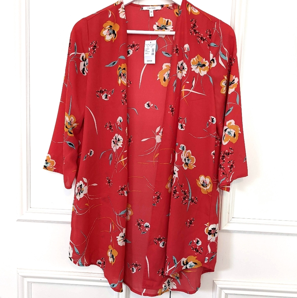 Maurices floral kimono shawl wrap cardigan